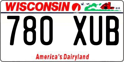 WI license plate 780XUB