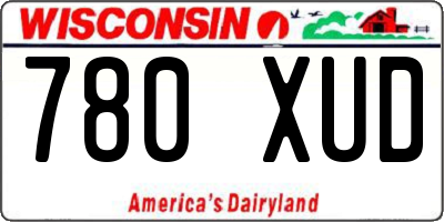 WI license plate 780XUD