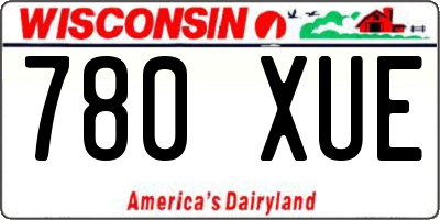WI license plate 780XUE