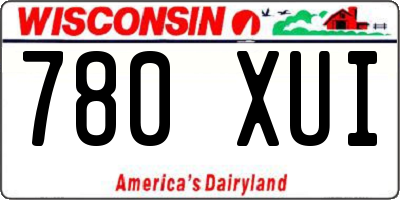 WI license plate 780XUI