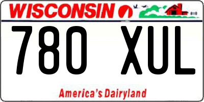 WI license plate 780XUL