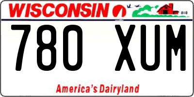 WI license plate 780XUM