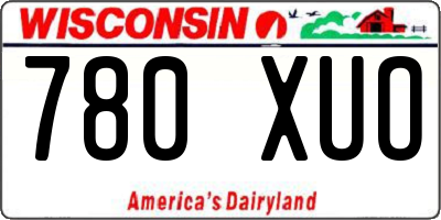 WI license plate 780XUO