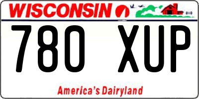 WI license plate 780XUP