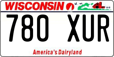 WI license plate 780XUR