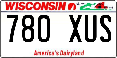 WI license plate 780XUS