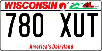 WI license plate 780XUT