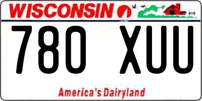 WI license plate 780XUU