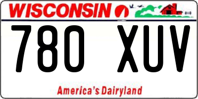 WI license plate 780XUV