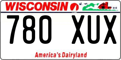 WI license plate 780XUX