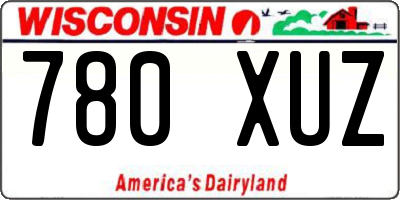 WI license plate 780XUZ