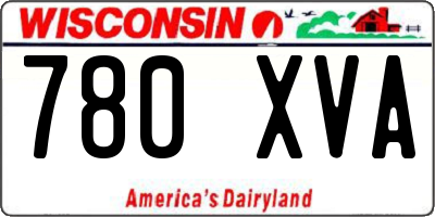WI license plate 780XVA