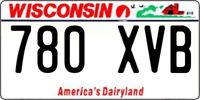 WI license plate 780XVB