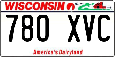 WI license plate 780XVC