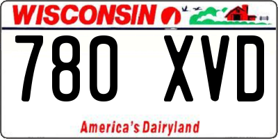 WI license plate 780XVD