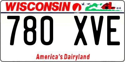 WI license plate 780XVE