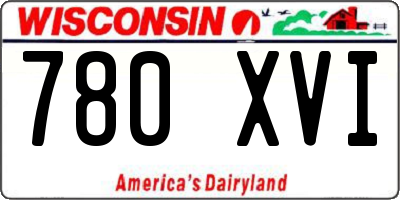 WI license plate 780XVI
