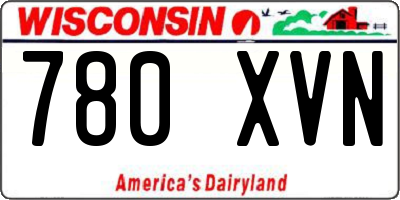 WI license plate 780XVN