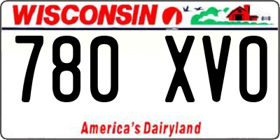 WI license plate 780XVO