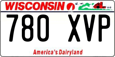 WI license plate 780XVP