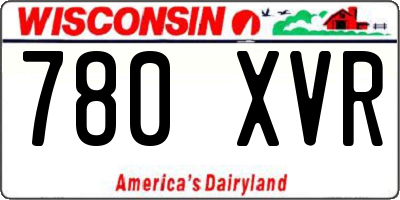 WI license plate 780XVR