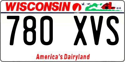 WI license plate 780XVS