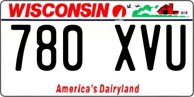 WI license plate 780XVU