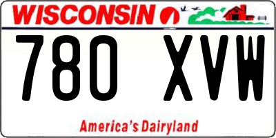 WI license plate 780XVW