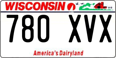 WI license plate 780XVX