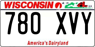 WI license plate 780XVY
