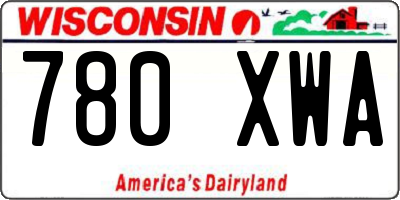 WI license plate 780XWA
