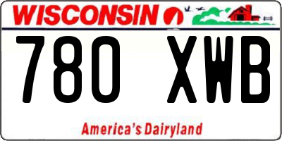 WI license plate 780XWB