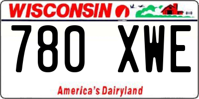 WI license plate 780XWE