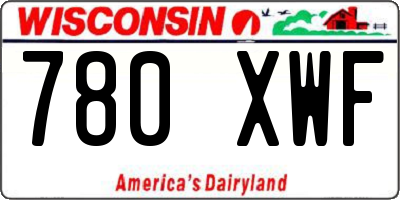 WI license plate 780XWF