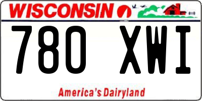 WI license plate 780XWI