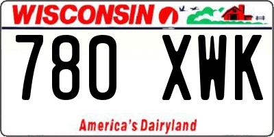 WI license plate 780XWK