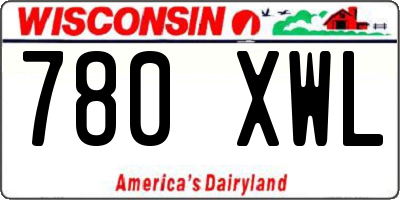 WI license plate 780XWL
