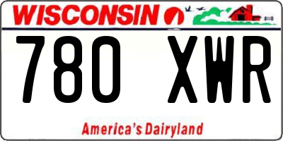 WI license plate 780XWR