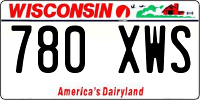WI license plate 780XWS