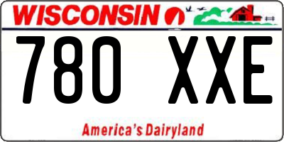 WI license plate 780XXE