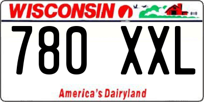 WI license plate 780XXL
