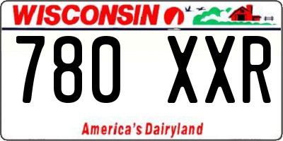 WI license plate 780XXR