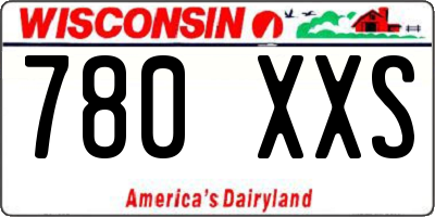 WI license plate 780XXS