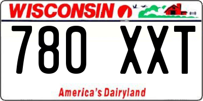 WI license plate 780XXT