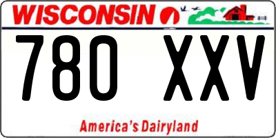WI license plate 780XXV