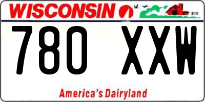 WI license plate 780XXW
