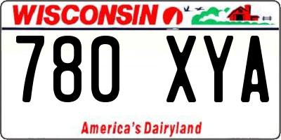 WI license plate 780XYA