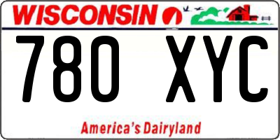 WI license plate 780XYC