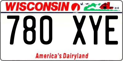 WI license plate 780XYE