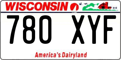 WI license plate 780XYF